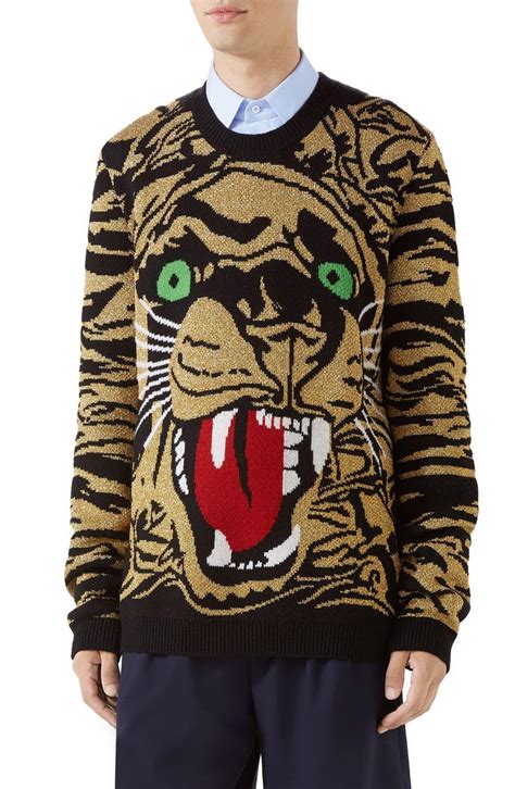 gucci tiger sweater black